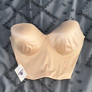 NEW B.tempt’d nude strapless corset bra 32DD, underwire